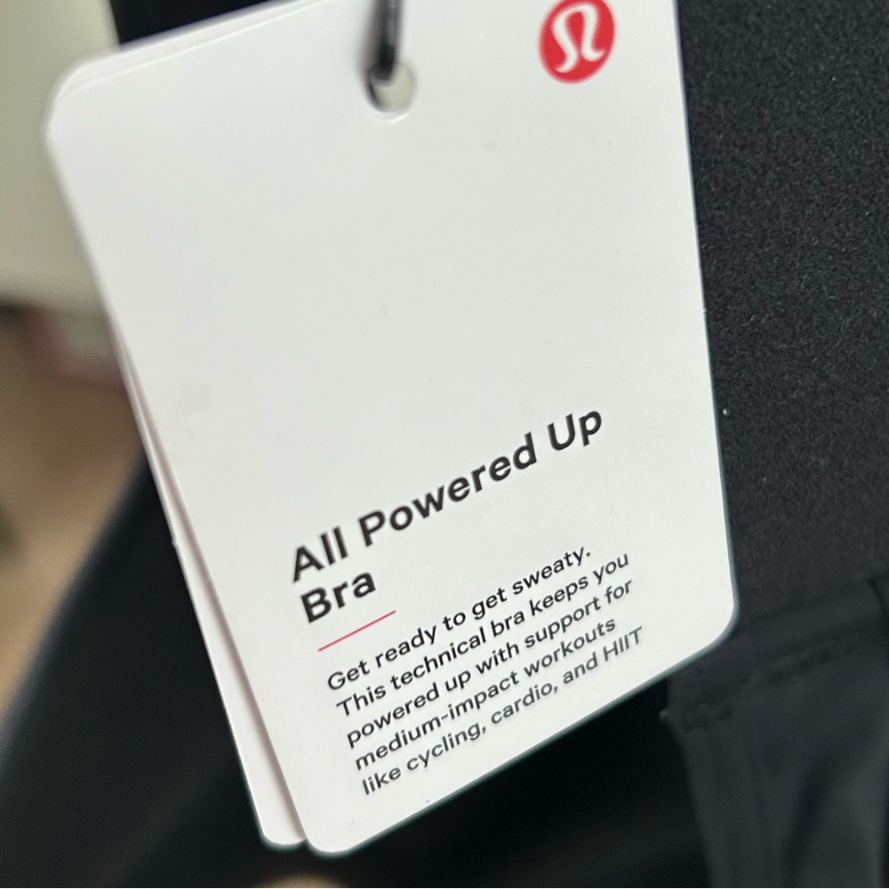 NWT - All Powered Up Bra by Lululemon | Size 40G | Black Colour | Medium Support - Picture 4 of 8